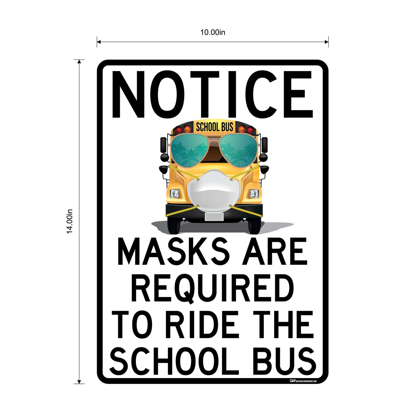 "Masks Are Required to Ride the School Bus" Adhesive Durable Vinyl Decal- Various Sizes/Colors Available