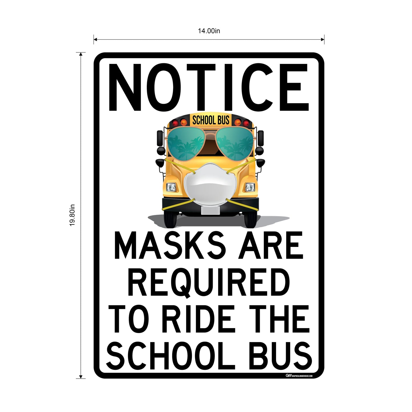 "Masks Are Required to Ride the School Bus" Adhesive Durable Vinyl Decal- Various Sizes/Colors Available