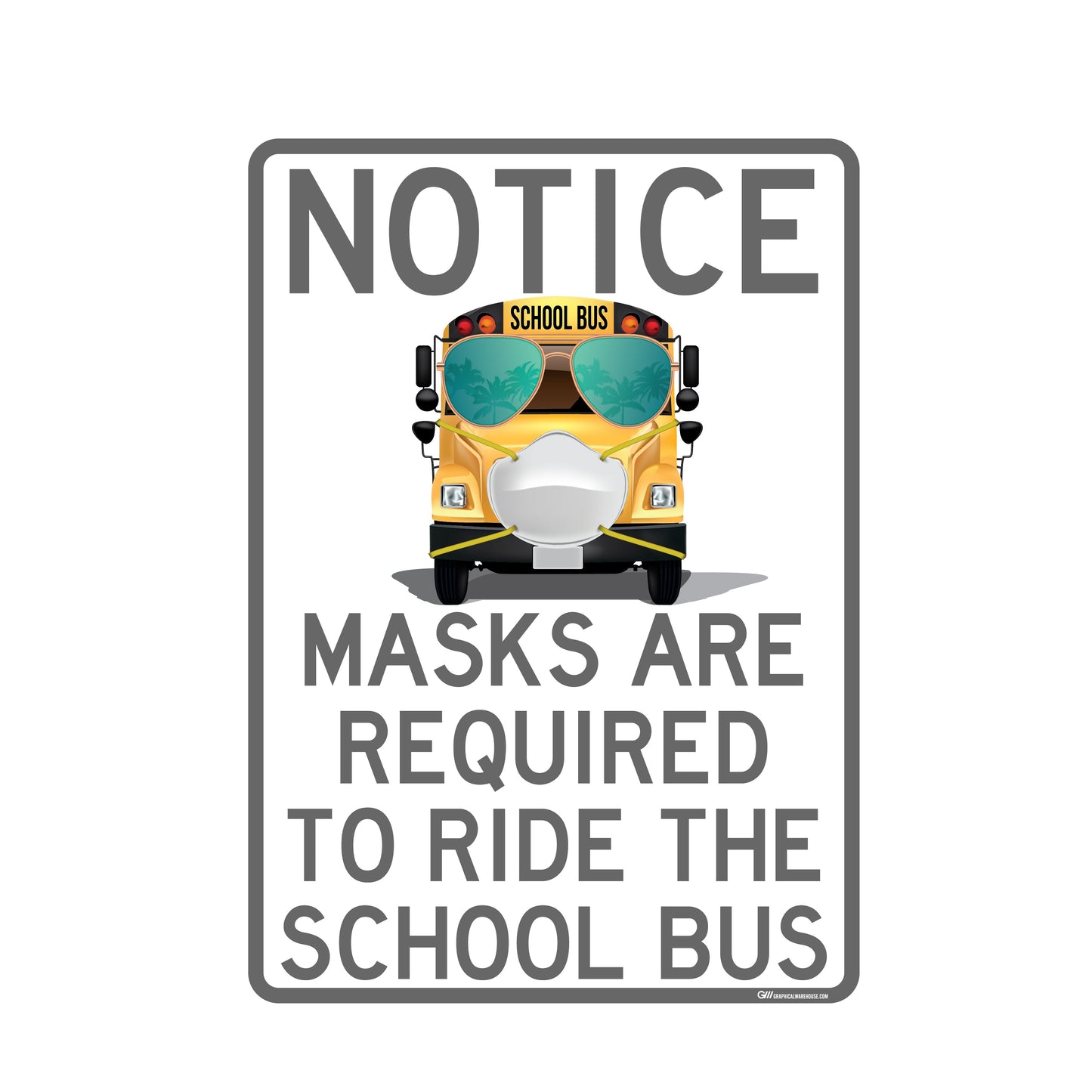 "Masks Are Required to Ride the School Bus" Adhesive Durable Vinyl Decal- Various Sizes/Colors Available