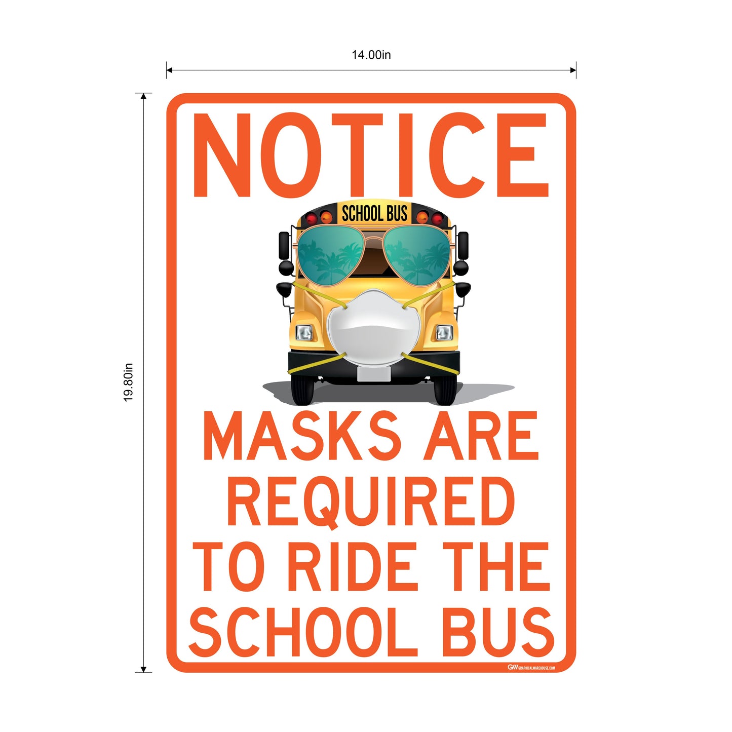 "Masks Are Required to Ride the School Bus" Adhesive Durable Vinyl Decal- Various Sizes/Colors Available