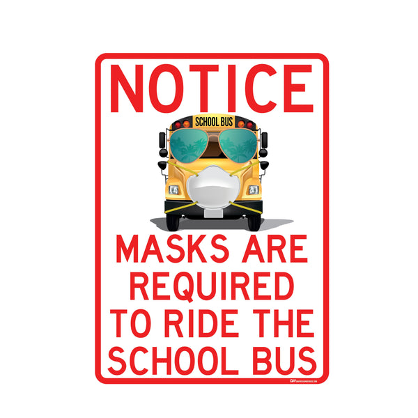 "Masks Are Required to Ride the School Bus" Adhesive Durable Vinyl Decal- Various Sizes/Colors Available
