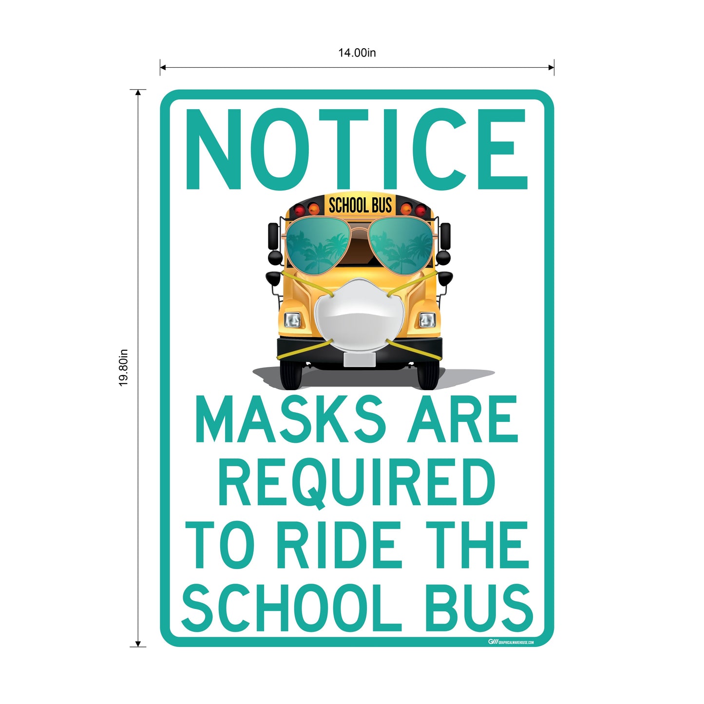 "Masks Are Required to Ride the School Bus" Adhesive Durable Vinyl Decal- Various Sizes/Colors Available