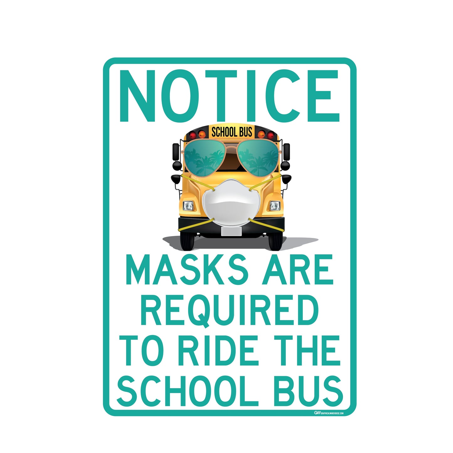 "Masks Are Required to Ride the School Bus" Adhesive Durable Vinyl Decal- Various Sizes/Colors Available