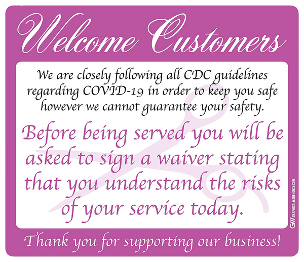 Hair Salon "Sign a Waiver" Adhesive Durable Vinyl Decal- Various Sizes/Colors Available
