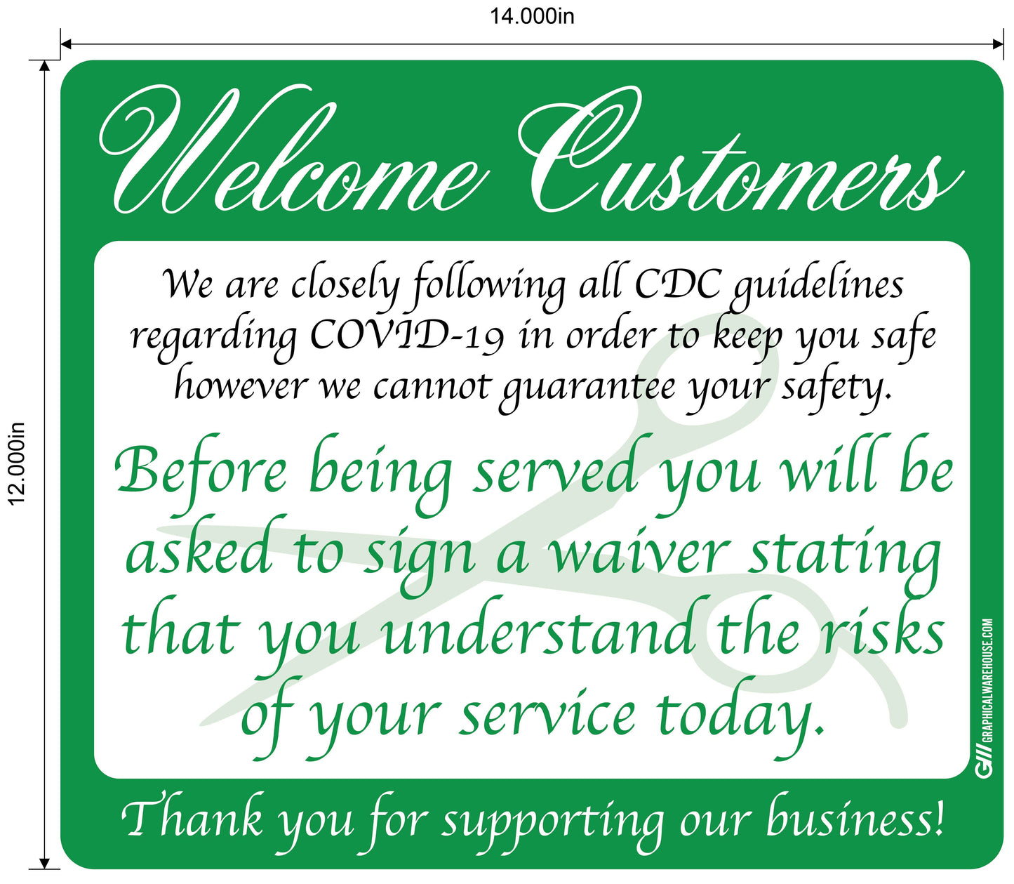 Hair Salon "Sign a Waiver" Adhesive Durable Vinyl Decal- Various Sizes/Colors Available