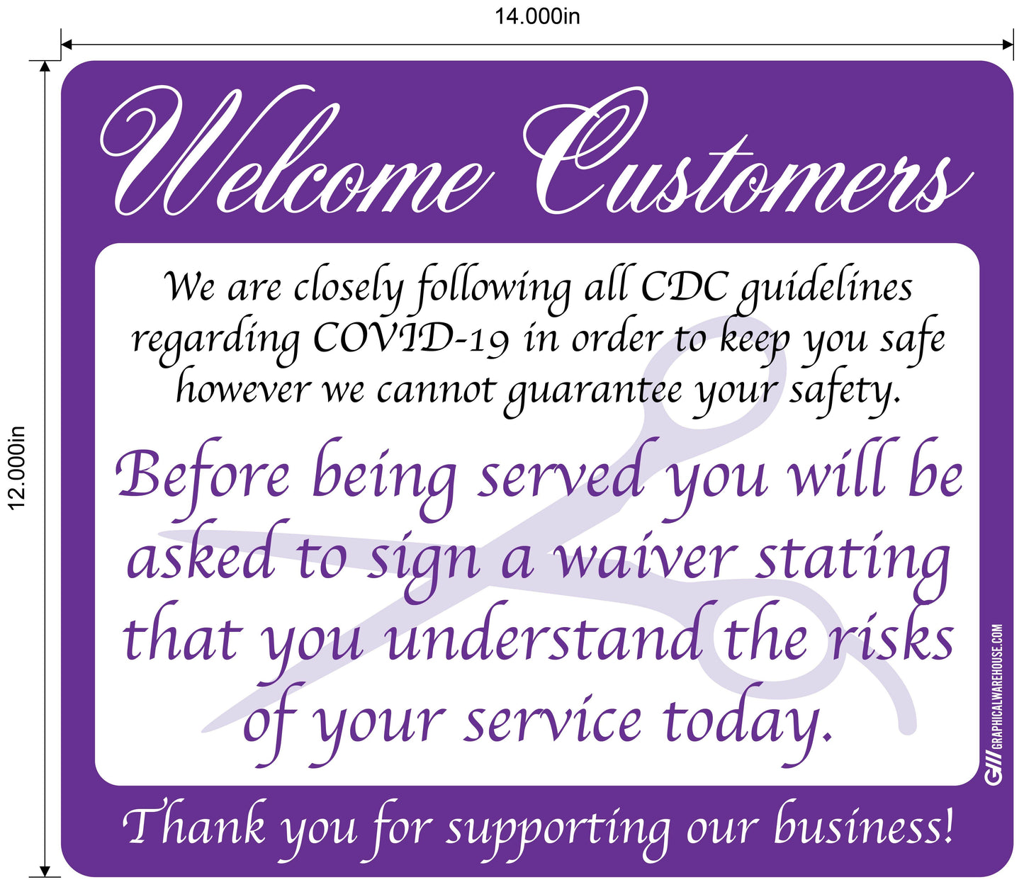 Hair Salon "Sign a Waiver" Adhesive Durable Vinyl Decal- Various Sizes/Colors Available