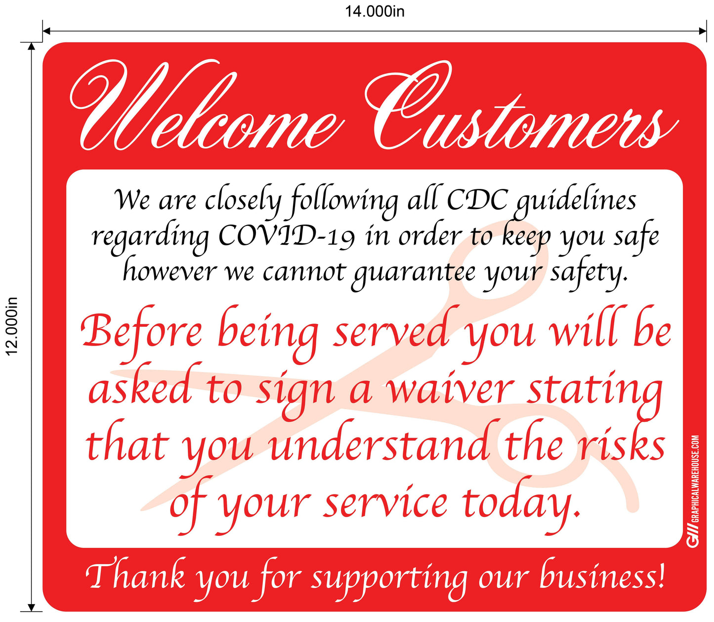 Hair Salon "Sign a Waiver" Adhesive Durable Vinyl Decal- Various Sizes/Colors Available