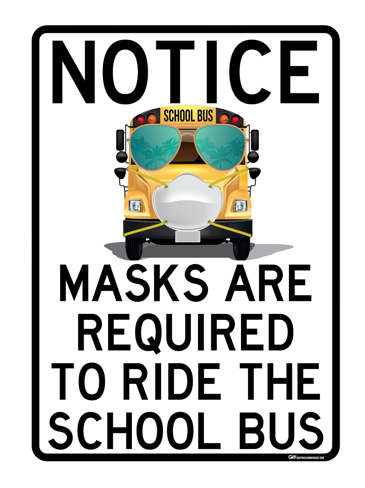 "Masks Are Required to Ride the School Bus" Adhesive Durable Vinyl Decal- Various Sizes/Colors Available