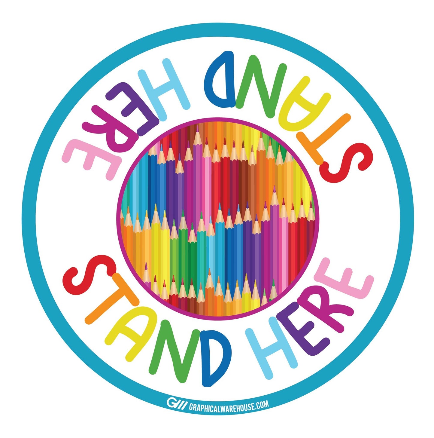 "Stand Here" Kids Social Distancing, 10 Pack- Durable Matte Laminated Vinyl Floor Sign- Various Sizes/Designs Available