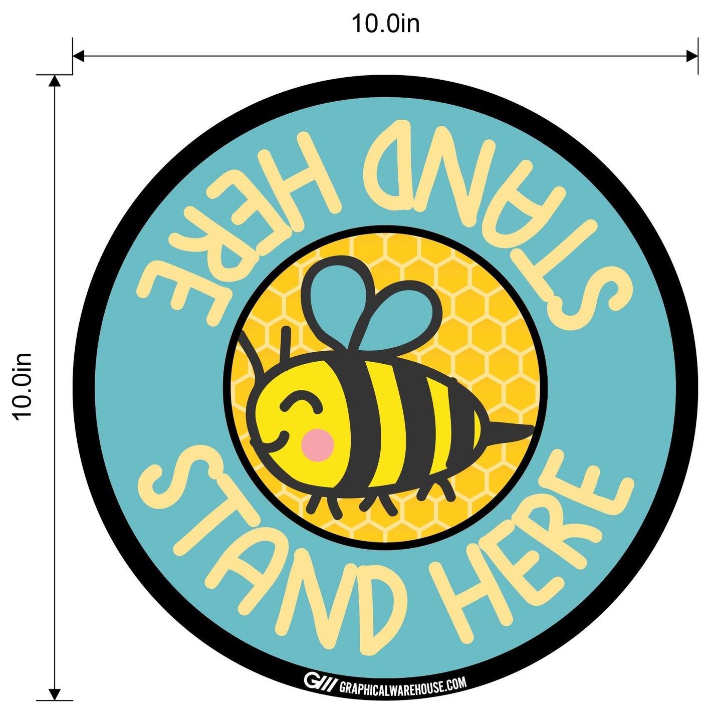 "Stand Here" Kids Social Distancing, 10 Pack- Durable Matte Laminated Vinyl Floor Sign- Various Sizes/Designs Available