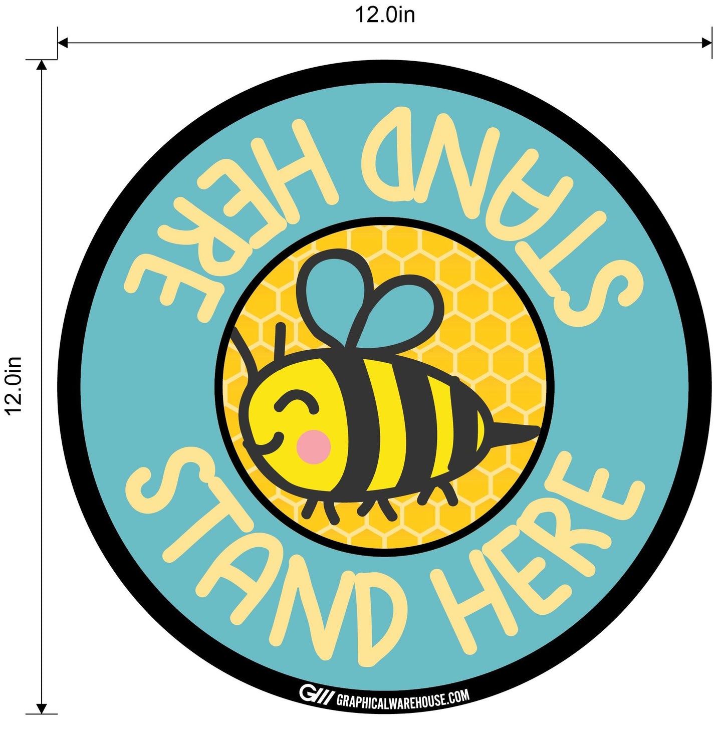 "Stand Here" Kids Social Distancing, 10 Pack- Durable Matte Laminated Vinyl Floor Sign- Various Sizes/Designs Available