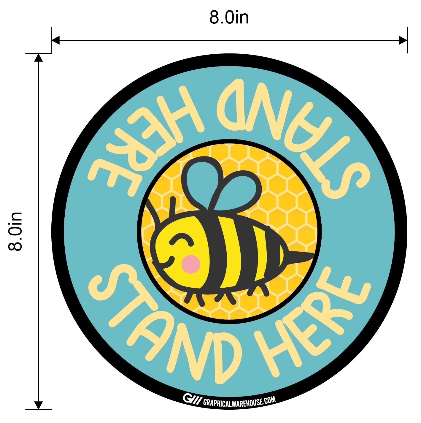 "Stand Here" Kids Social Distancing, 10 Pack- Durable Matte Laminated Vinyl Floor Sign- Various Sizes/Designs Available