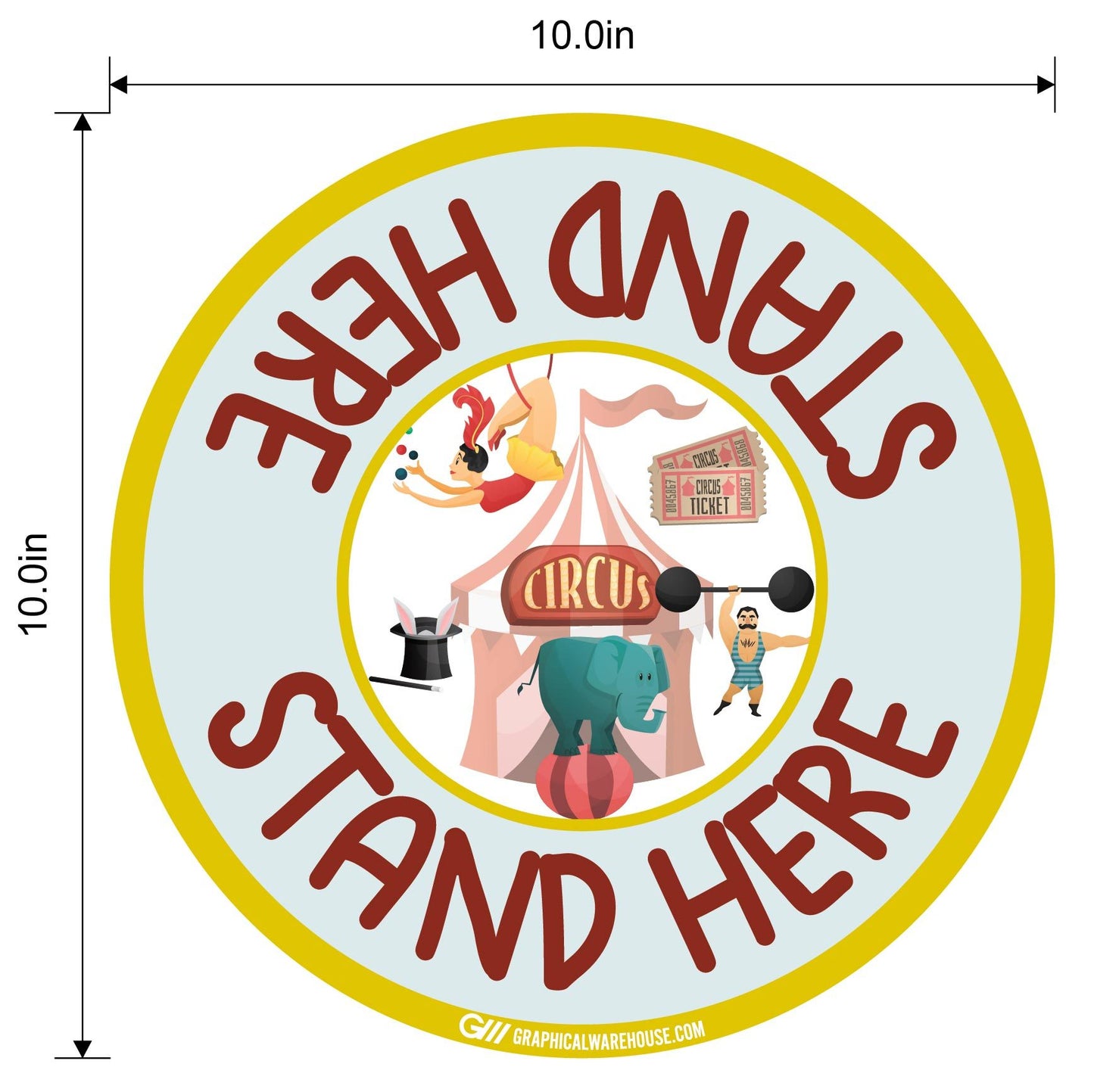 "Stand Here" Kids Social Distancing, 10 Pack- Durable Matte Laminated Vinyl Floor Sign- Various Sizes/Designs Available