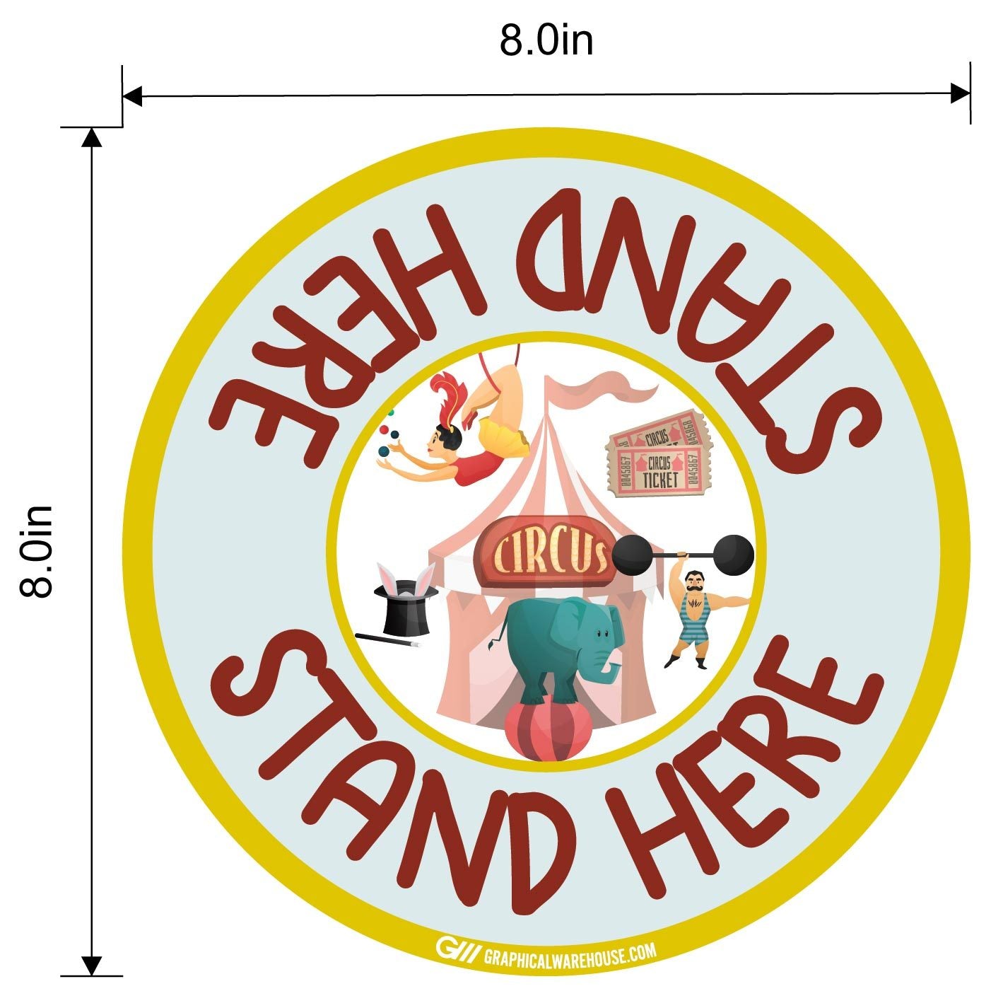 "Stand Here" Kids Social Distancing, 10 Pack- Durable Matte Laminated Vinyl Floor Sign- Various Sizes/Designs Available