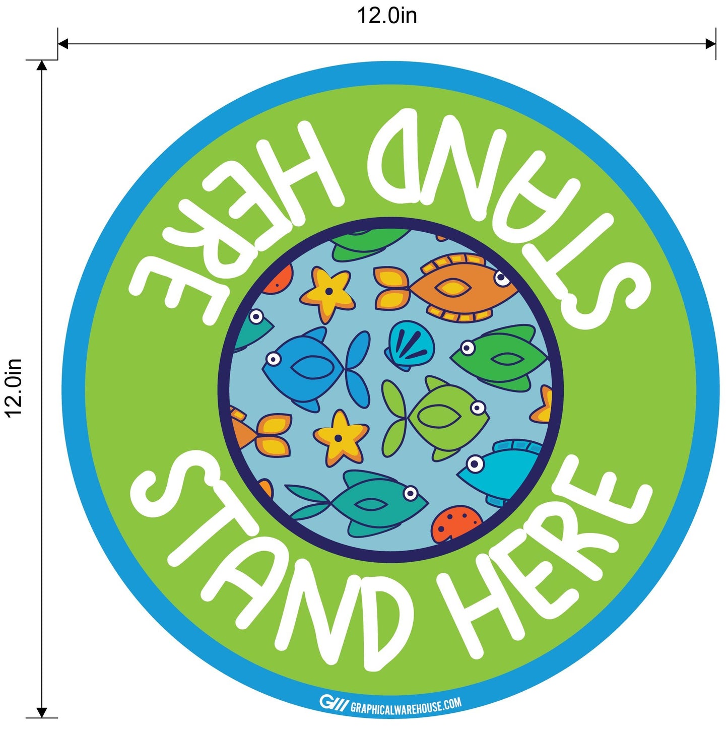 "Stand Here" Kids Social Distancing, 10 Pack- Durable Matte Laminated Vinyl Floor Sign- Various Sizes/Designs Available