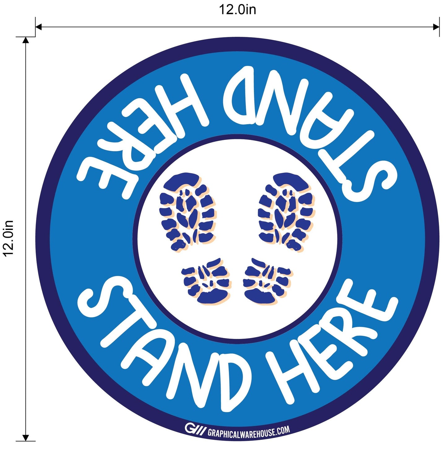 "Stand Here" Kids Social Distancing, 10 Pack- Durable Matte Laminated Vinyl Floor Sign- Various Sizes/Designs Available
