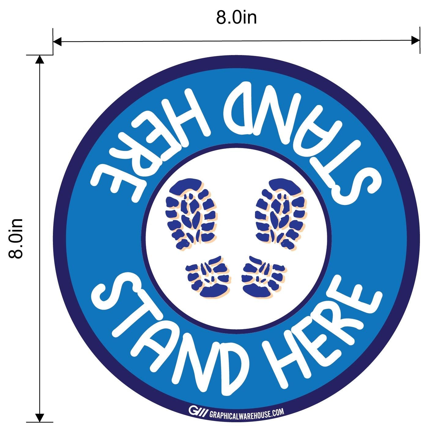"Stand Here" Kids Social Distancing, 10 Pack- Durable Matte Laminated Vinyl Floor Sign- Various Sizes/Designs Available
