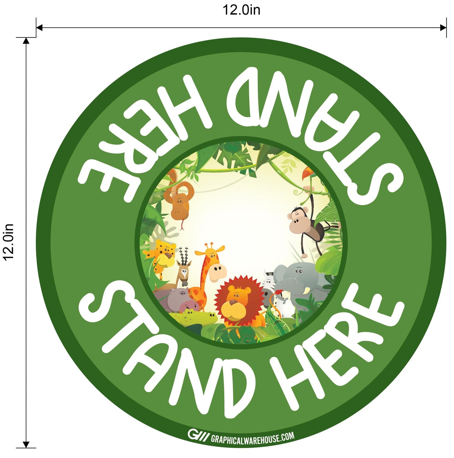 "Stand Here" Kids Social Distancing, 10 Pack- Durable Matte Laminated Vinyl Floor Sign- Various Sizes/Designs Available
