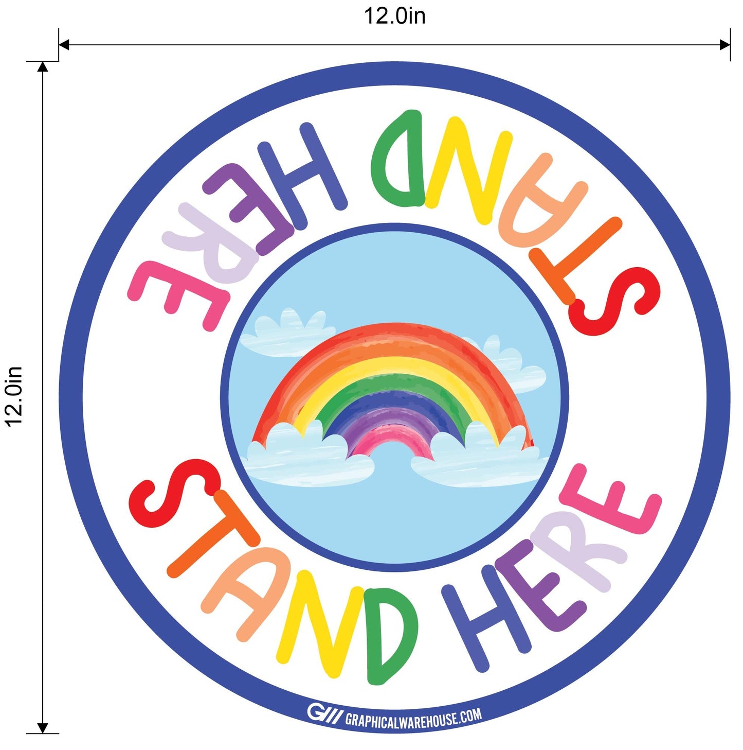 "Stand Here" Kids Social Distancing, 10 Pack- Durable Matte Laminated Vinyl Floor Sign- Various Sizes/Designs Available