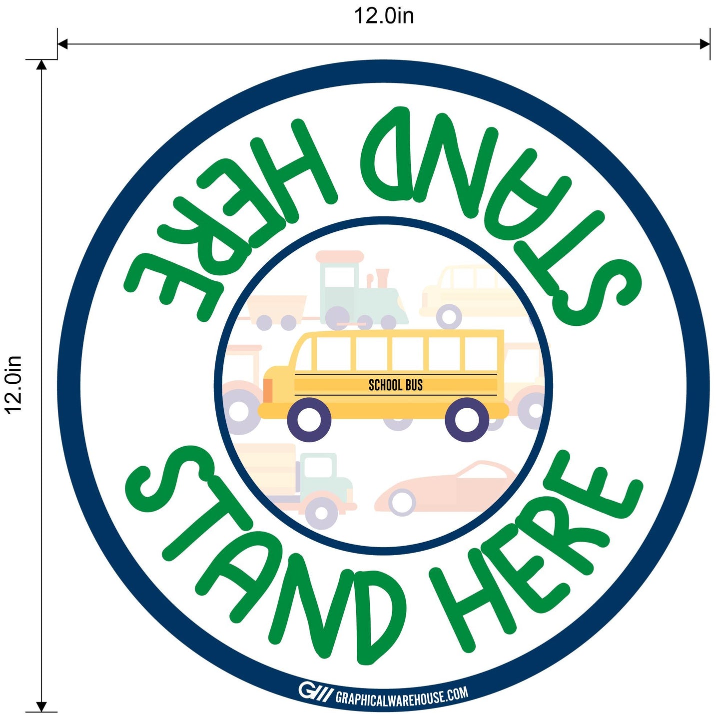 "Stand Here" Kids Social Distancing, 10 Pack- Durable Matte Laminated Vinyl Floor Sign- Various Sizes/Designs Available