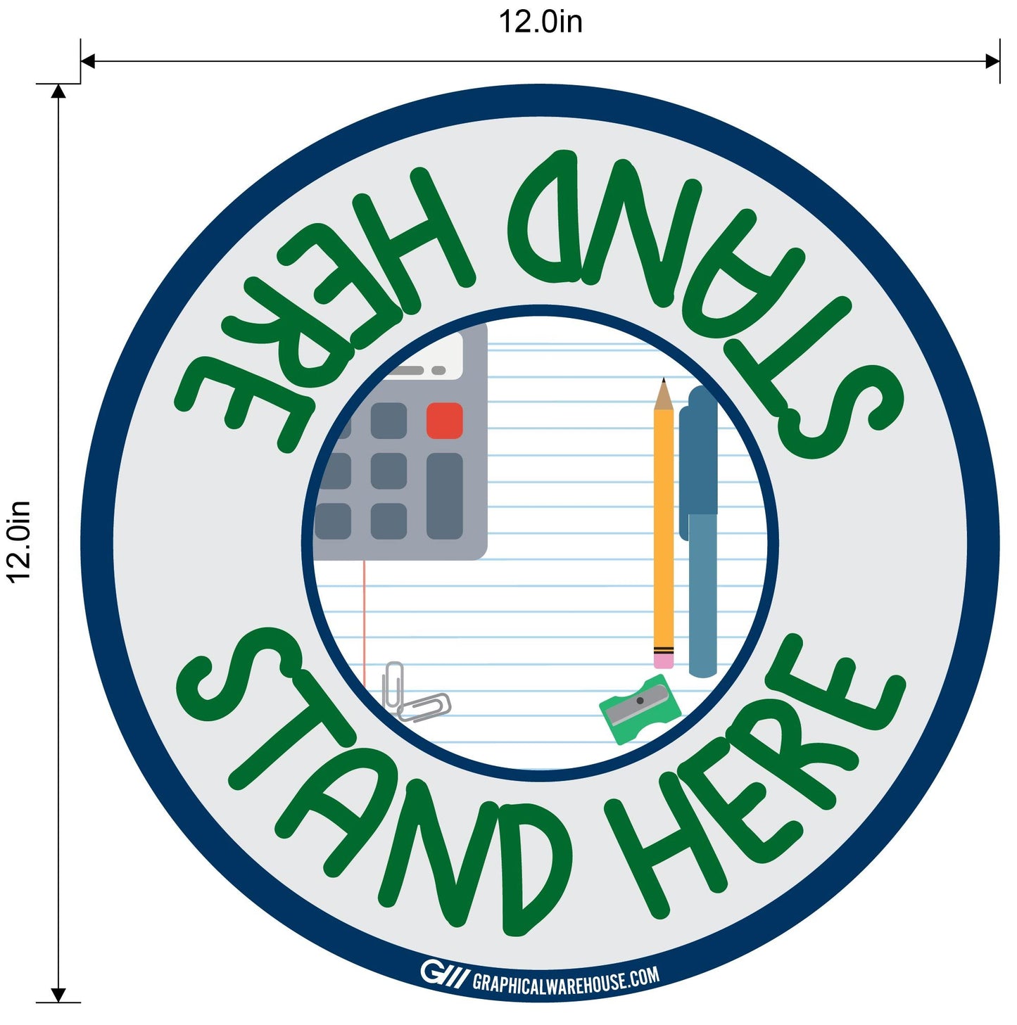 "Stand Here" Kids Social Distancing, 10 Pack- Durable Matte Laminated Vinyl Floor Sign- Various Sizes/Designs Available
