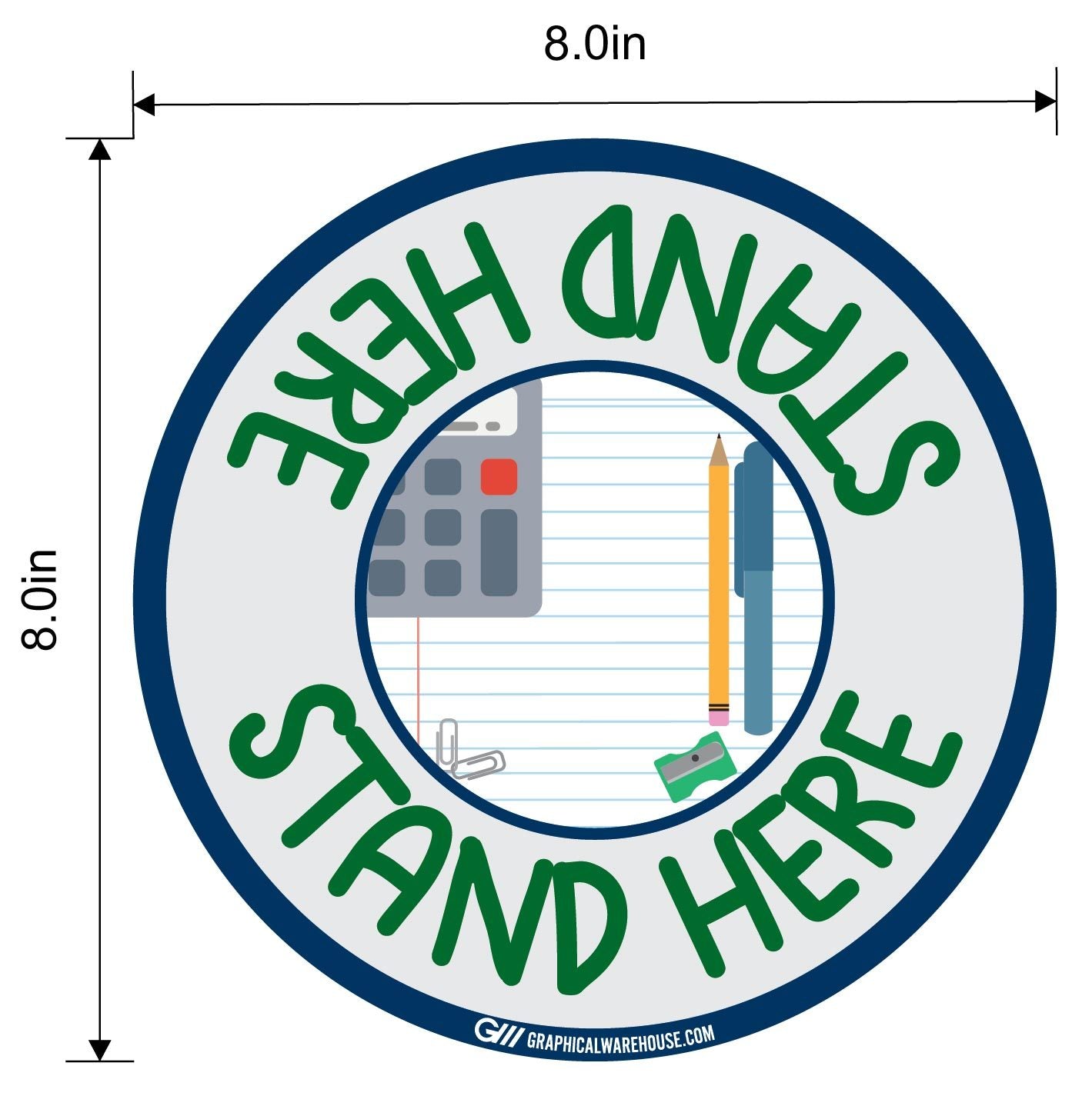 "Stand Here" Kids Social Distancing, 10 Pack- Durable Matte Laminated Vinyl Floor Sign- Various Sizes/Designs Available