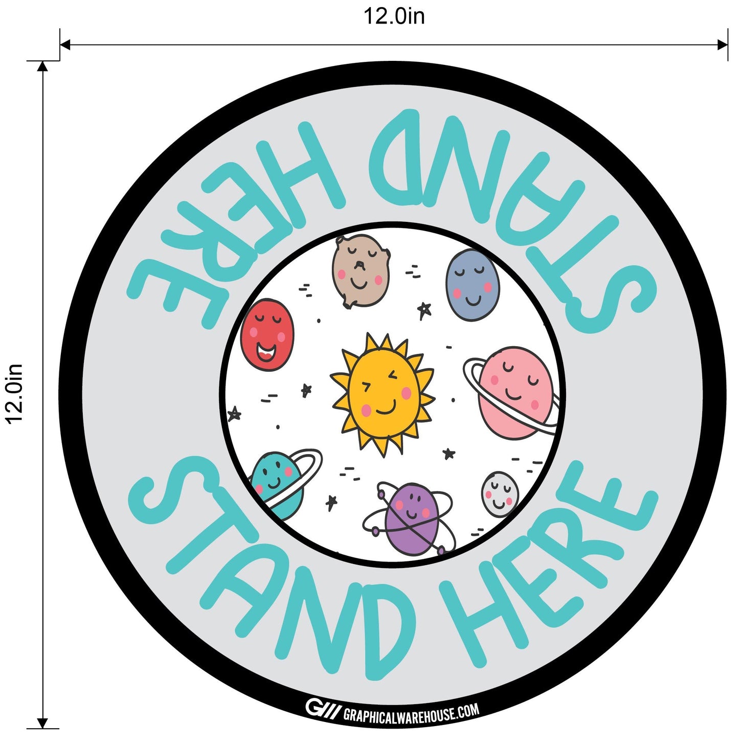 "Stand Here" Kids Social Distancing, 10 Pack- Durable Matte Laminated Vinyl Floor Sign- Various Sizes/Designs Available