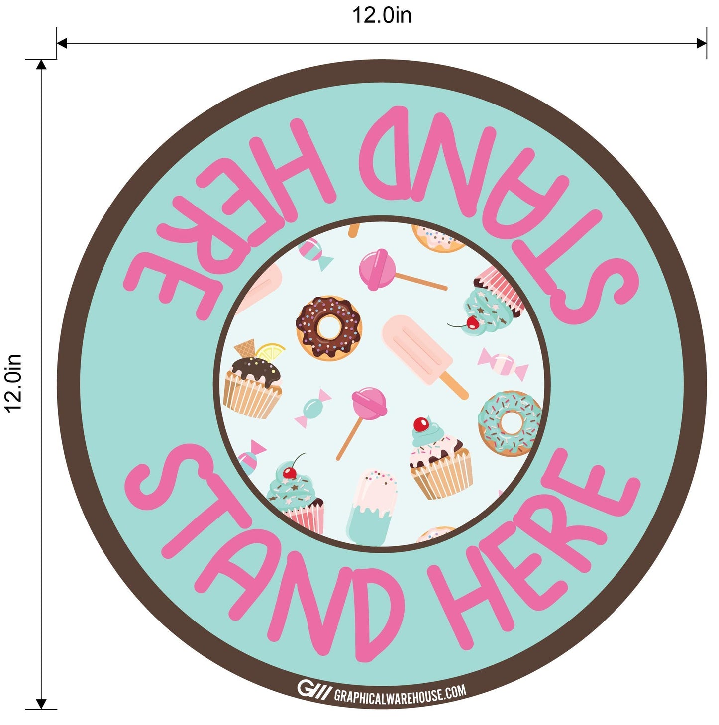 "Stand Here" Kids Social Distancing, 10 Pack- Durable Matte Laminated Vinyl Floor Sign- Various Sizes/Designs Available