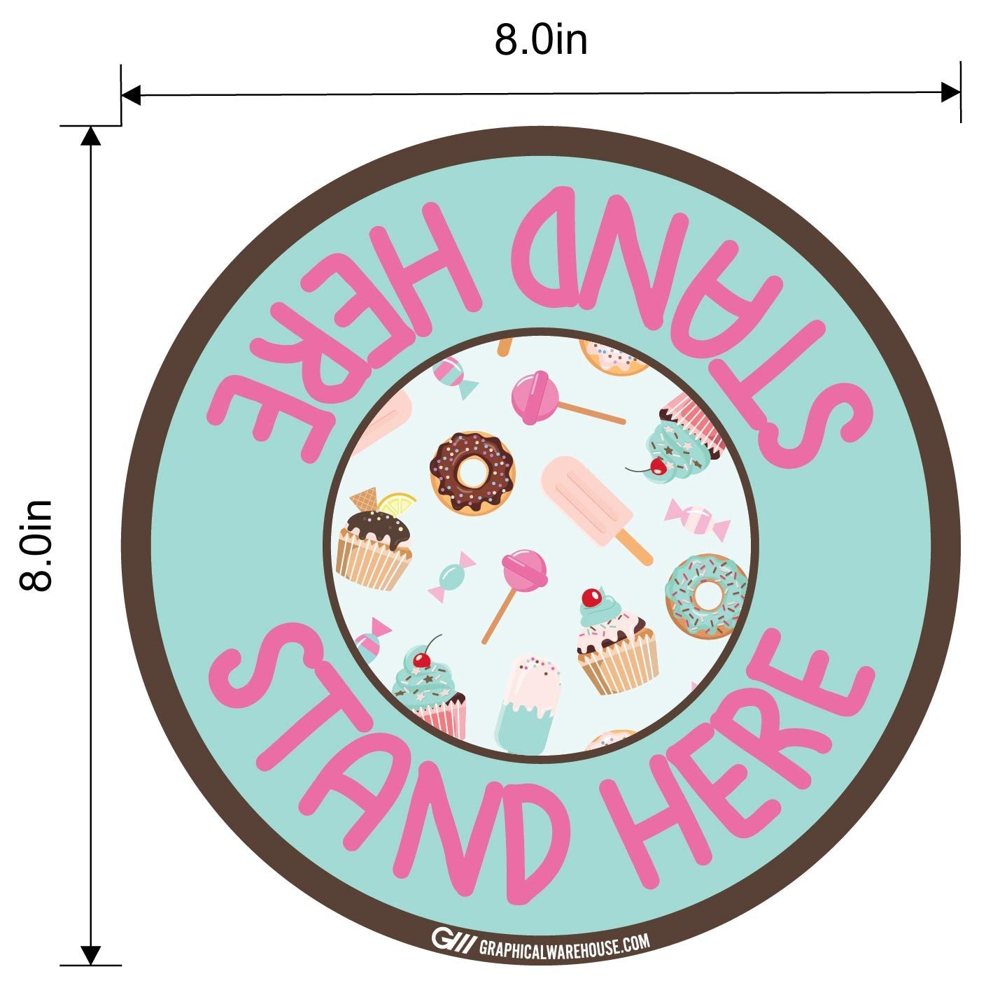"Stand Here" Kids Social Distancing, 10 Pack- Durable Matte Laminated Vinyl Floor Sign- Various Sizes/Designs Available