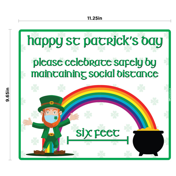 "St. Patrick's Day, Social Distancing" Adhesive Durable Vinyl Decal- Various Sizes Available