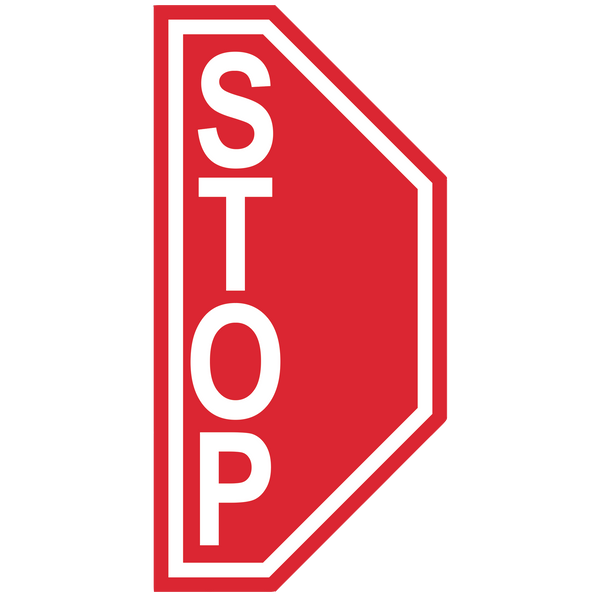 Stop Sign "Right Side" Durable Matte Laminated Vinyl Floor Sign- Various Sizes Available