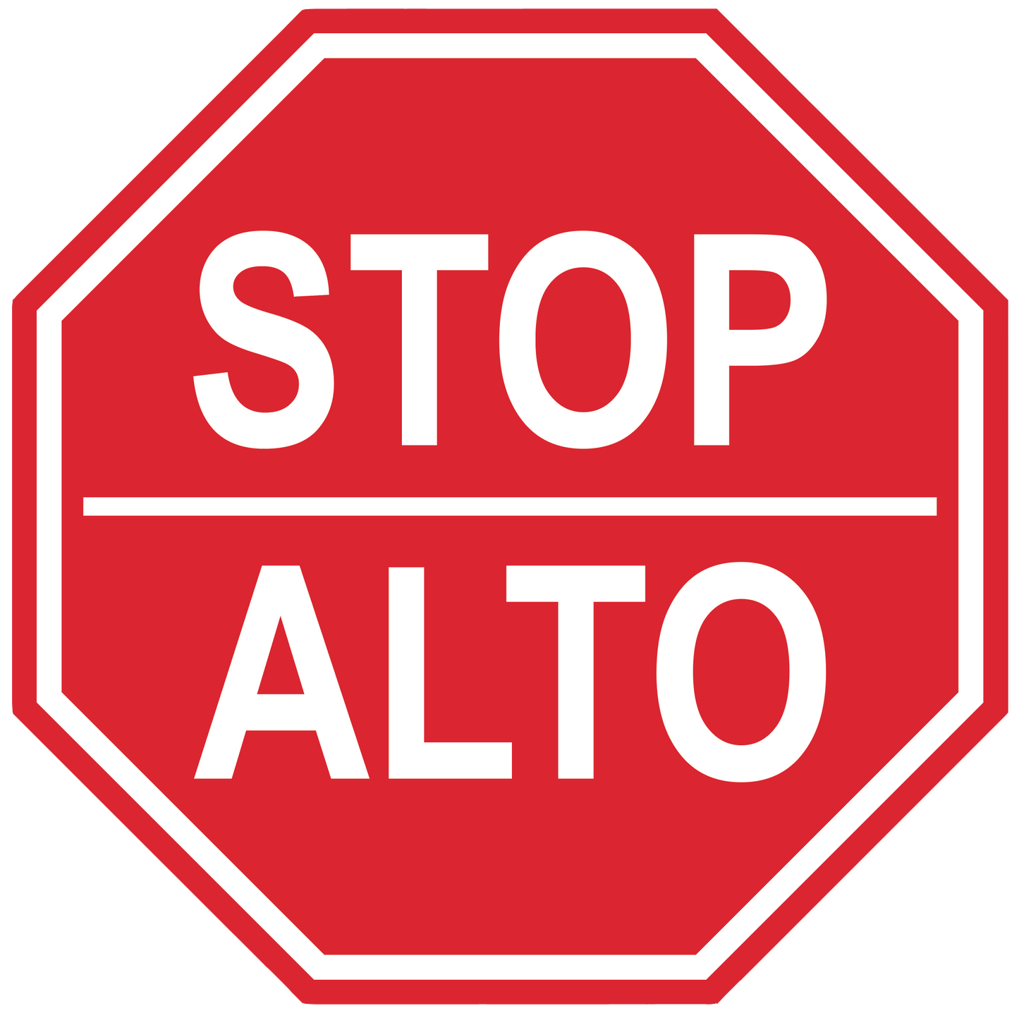 Stop Sign "Stop, Alto" Durable Matte Laminated Vinyl Floor Sign- Various Sizes Available