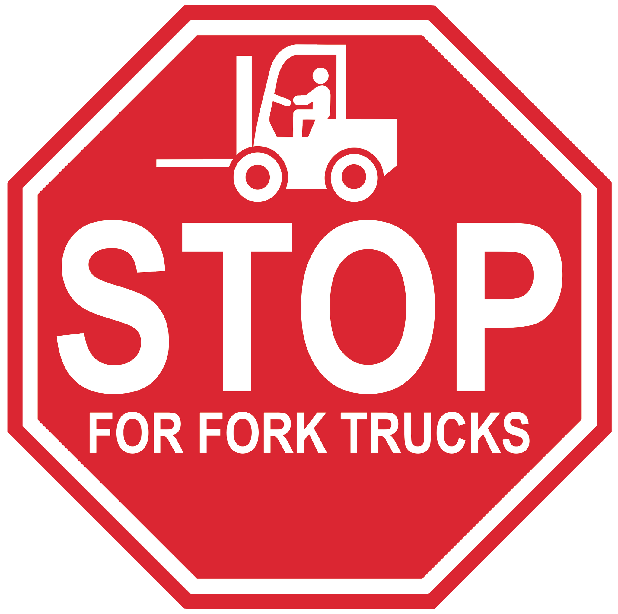 Stop Sign "for Fork Trucks" Durable Matte Laminated Vinyl Floor Sign- Various Sizes Available