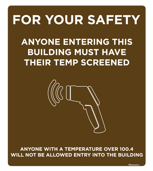 "Temp Screen for Safety" Adhesive Durable Vinyl Decal- Various Sizes/Colors Available