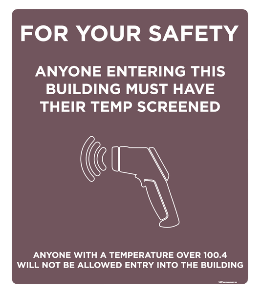 "Temp Screen for Safety" Adhesive Durable Vinyl Decal- Various Sizes/Colors Available