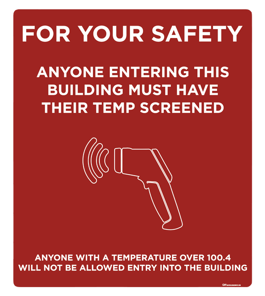 "Temp Screen for Safety" Adhesive Durable Vinyl Decal- Various Sizes/Colors Available