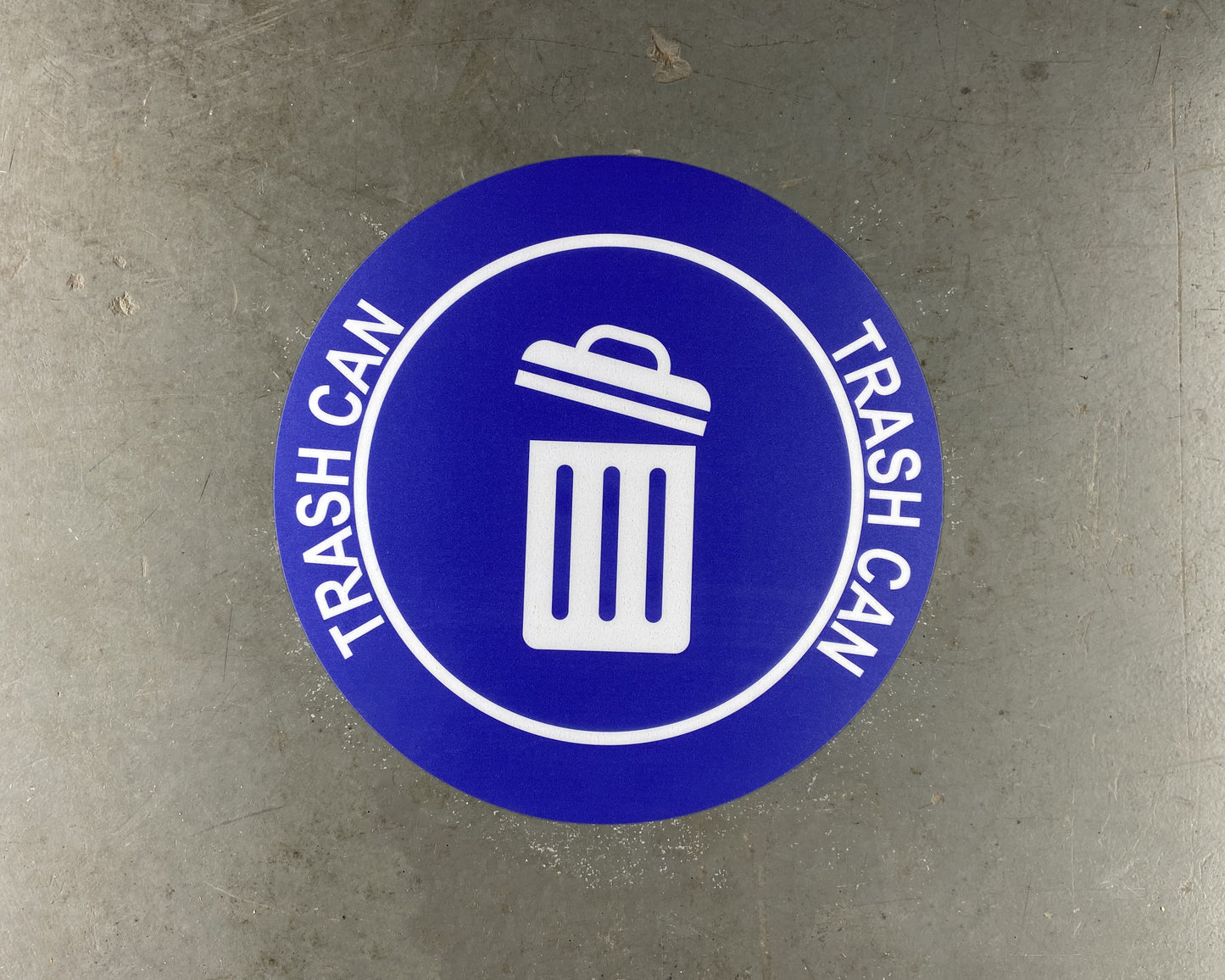 "Trash Can" Durable Matte Laminated Vinyl Floor Sign- Various Sizes Available