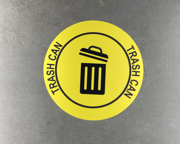 "Trash Can" Durable Matte Laminated Vinyl Floor Sign- Various Sizes Available