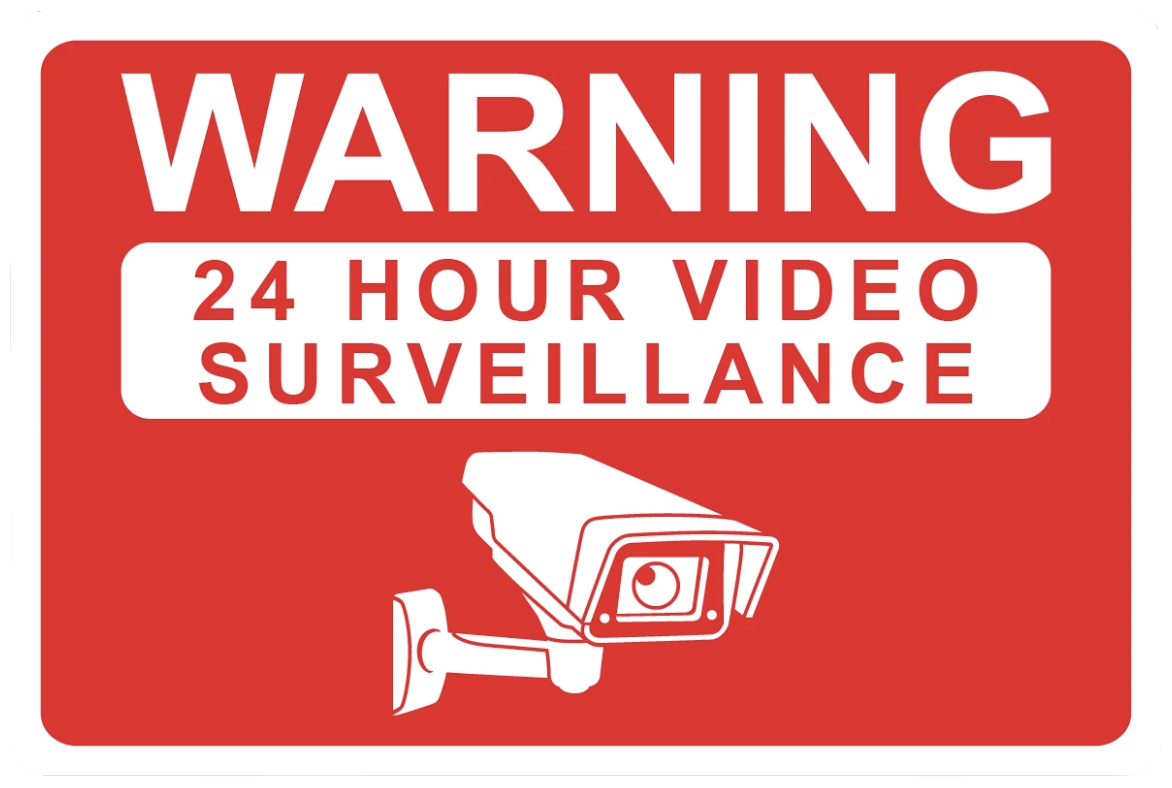 "Warning: 24 Hour Video Surveillance" Laminated Aluminum 2-Way Sign