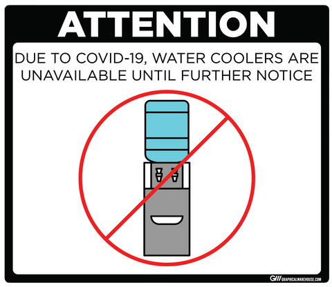 "Water Cooler Unavailable" Adhesive Durable Vinyl Decal- Various Sizes/Colors Available