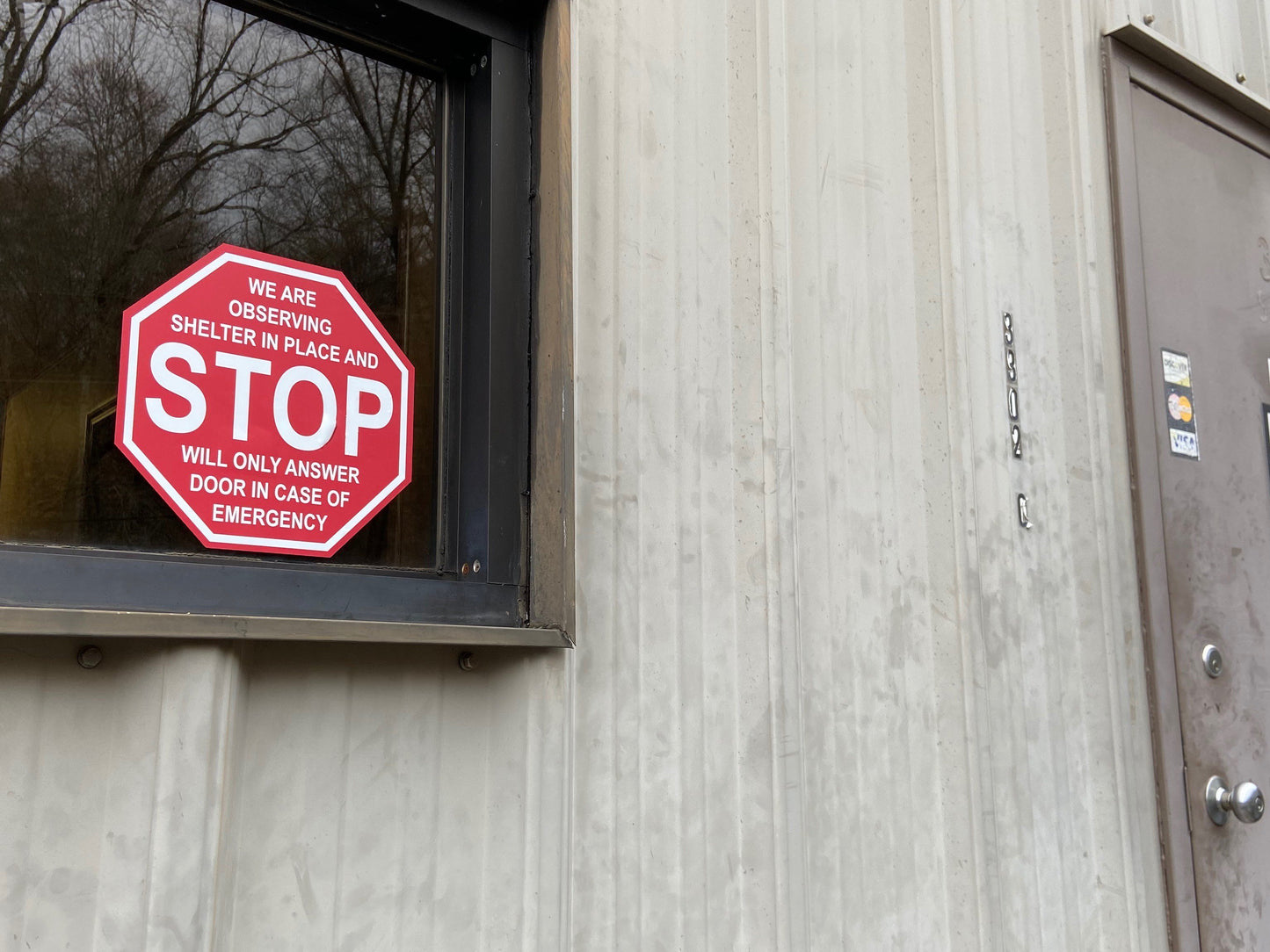 Stop Sign "Shelter In Place" Adhesive Durable Vinyl Decal- Various Sizes Available