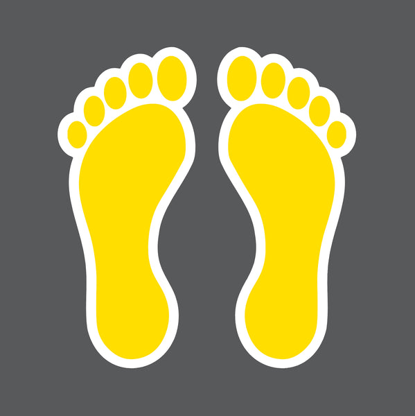 5S Bare Footprints- Durable Matte Laminated Vinyl Floor Markers- Various Sizes Available