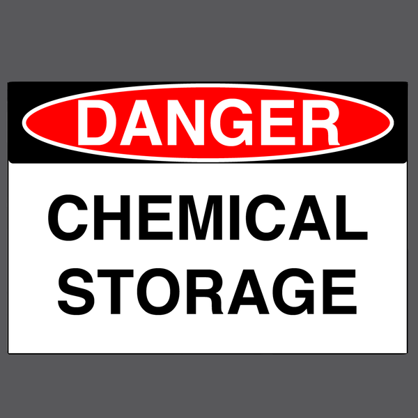 Danger "Chemical Storage" Version 1, Durable Matte Laminated Vinyl Floor Sign- Various Sizes Available