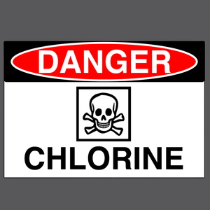 Danger "Chlorine" Version 1, Durable Matte Laminated Vinyl Floor Sign- Various Sizes Available