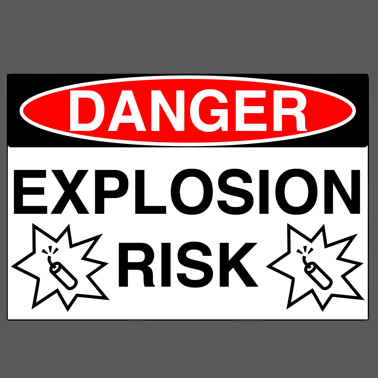 Danger "Explosion Risk" Version 1, Durable Matte Laminated Vinyl Floor Sign- Various Sizes Available