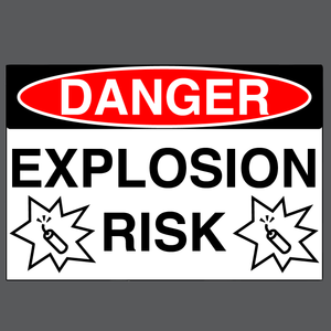 Danger "Explosion Risk" Version 1, Durable Matte Laminated Vinyl Floor Sign- Various Sizes Available
