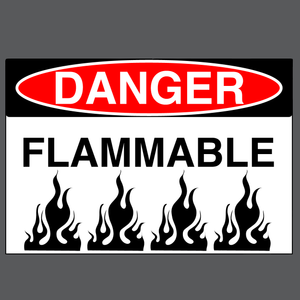 Danger "Flammable" Version 1, Durable Matte Laminated Vinyl Floor Sign- Various Sizes Available