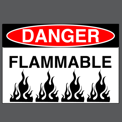 Danger "Flammable" Version 1, Durable Matte Laminated Vinyl Floor Sign- Various Sizes Available