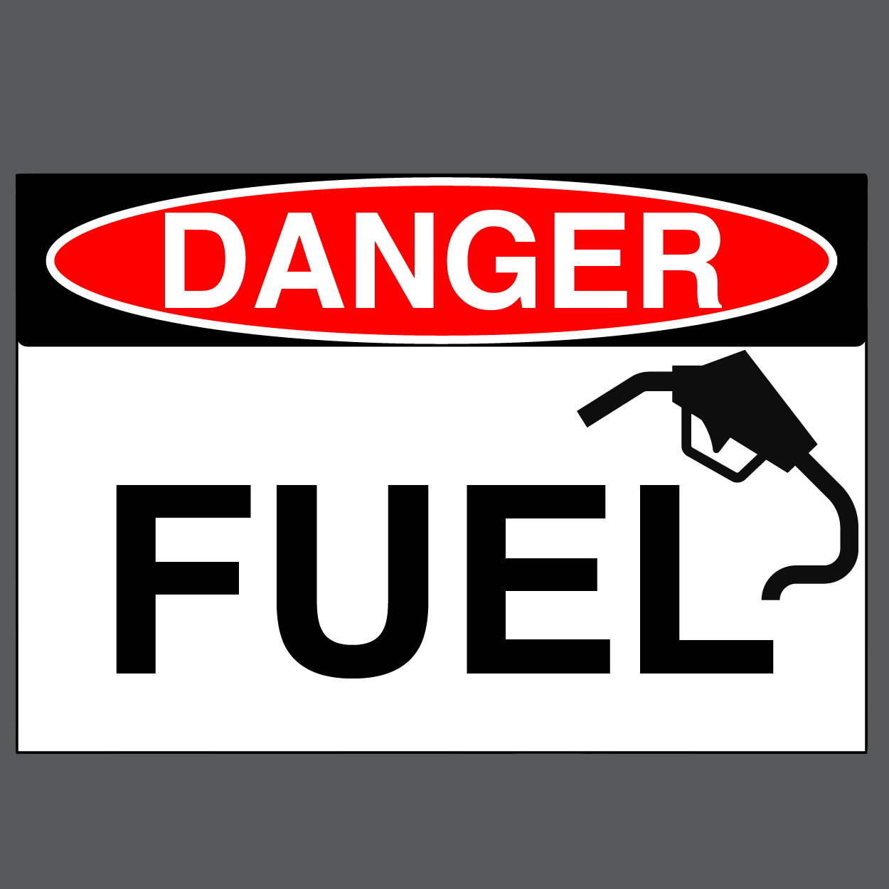 Danger "Fuel" Version 1, Durable Matte Laminated Vinyl Floor Sign- Various Sizes Available