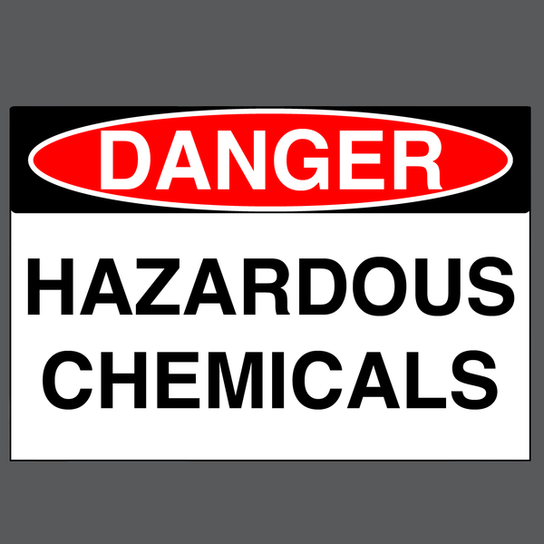 Danger "Hazardous Chemicals" Version 1, Durable Matte Laminated Vinyl Floor Sign- Various Sizes Available